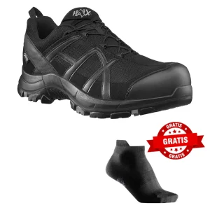 HAIX Black Eagle Safety 40.1 low/black-black Arbeitsschuhe S3 610010 + gratis HAIX Athletic Socken
