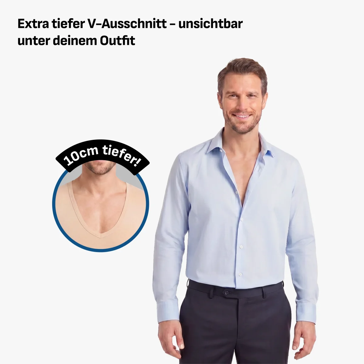 Anti-Schweiß Shirt Deep V-Neck – Bild 8