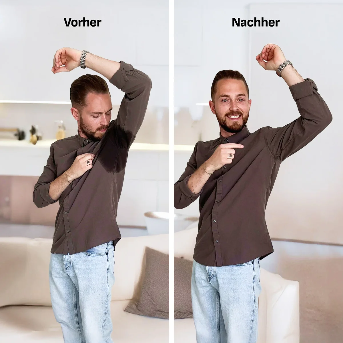 Anti-Schweiß Shirt Deep V-Neck – Bild 9
